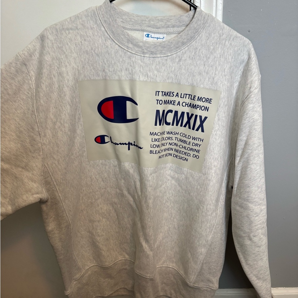 Champion Gray Reverse Weave Men's Crewneck Sweatshirt